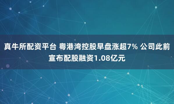 真牛所配资平台 粤港湾控股早盘涨超7% 公司此前宣布配股融资1.08亿元