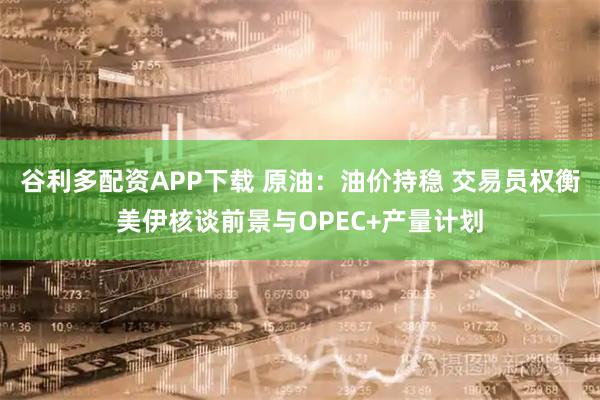 谷利多配资APP下载 原油：油价持稳 交易员权衡美伊核谈前景与OPEC+产量计划