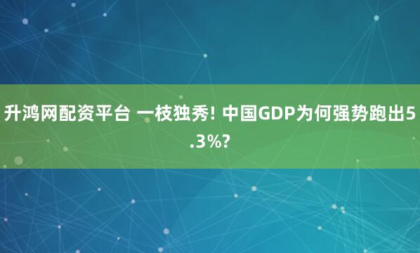 升鸿网配资平台 一枝独秀! 中国GDP为何强势跑出5.3%?