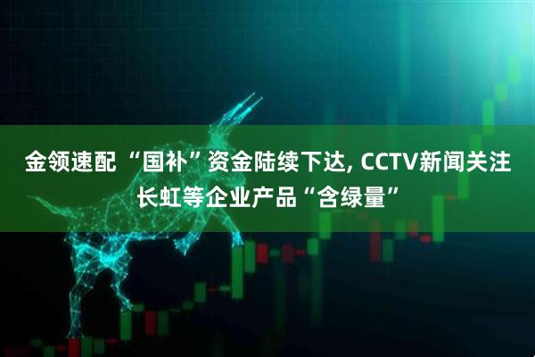 金领速配 “国补”资金陆续下达, CCTV新闻关注长虹等企业产品“含绿量”